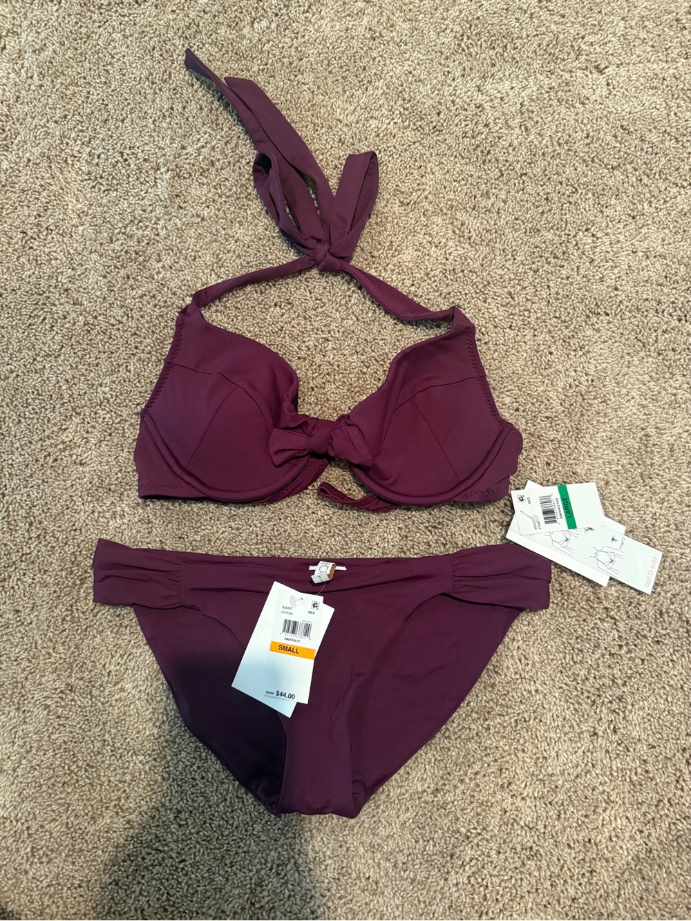 Women’s Halter Bikini Set in Deep Plum - Brand: